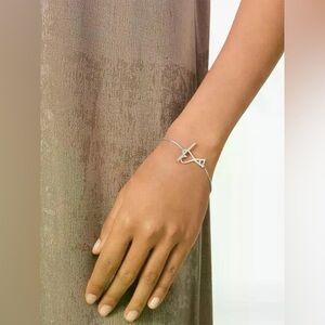 Ami Alexandre Mattiussi De Coeur Bracelet - Silver with Tan Gift Box